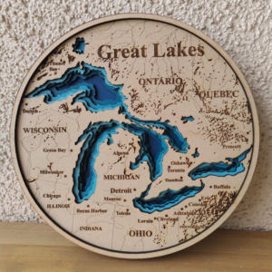 Map of Great Lakes - Round
